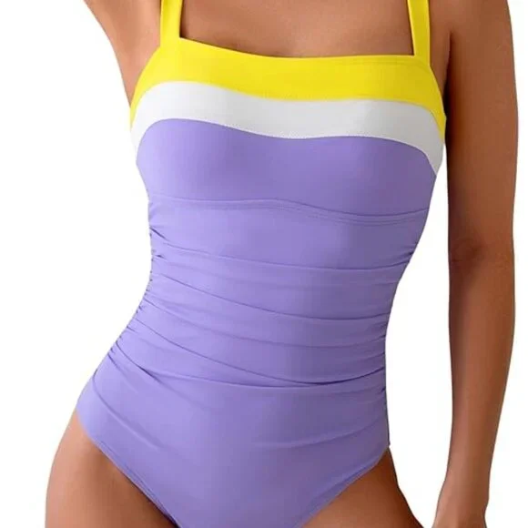 Eomenie Women's One-Piece Swimsuit Tummy Control Full Coverage Sz Large NWT - Picture 2 of 7